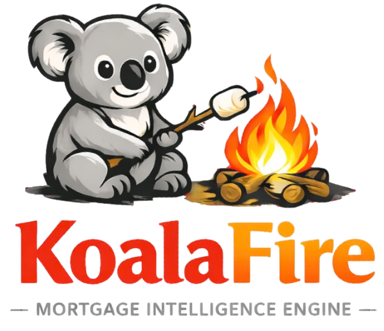 Koala roasting a marshmallow over a campfire.
