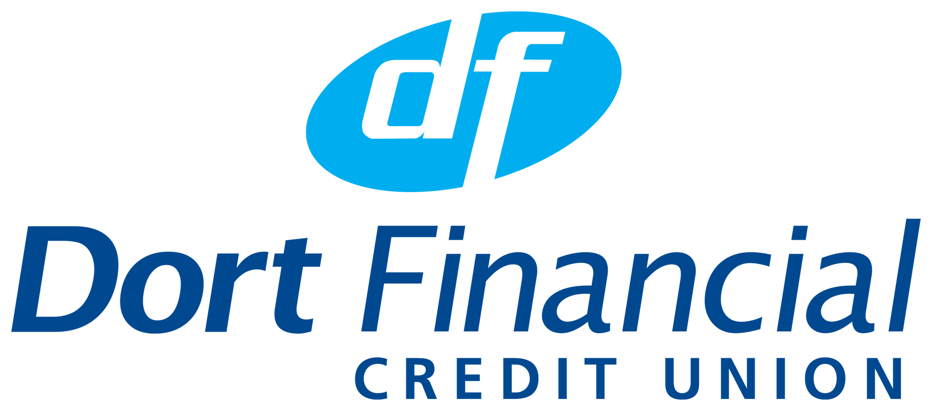 Dort Financial Credit Union logo in blue and teal with stylized “df” icon