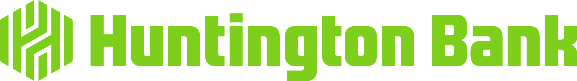 Huntington Bank logo in green with a stylized H icon and bank name text