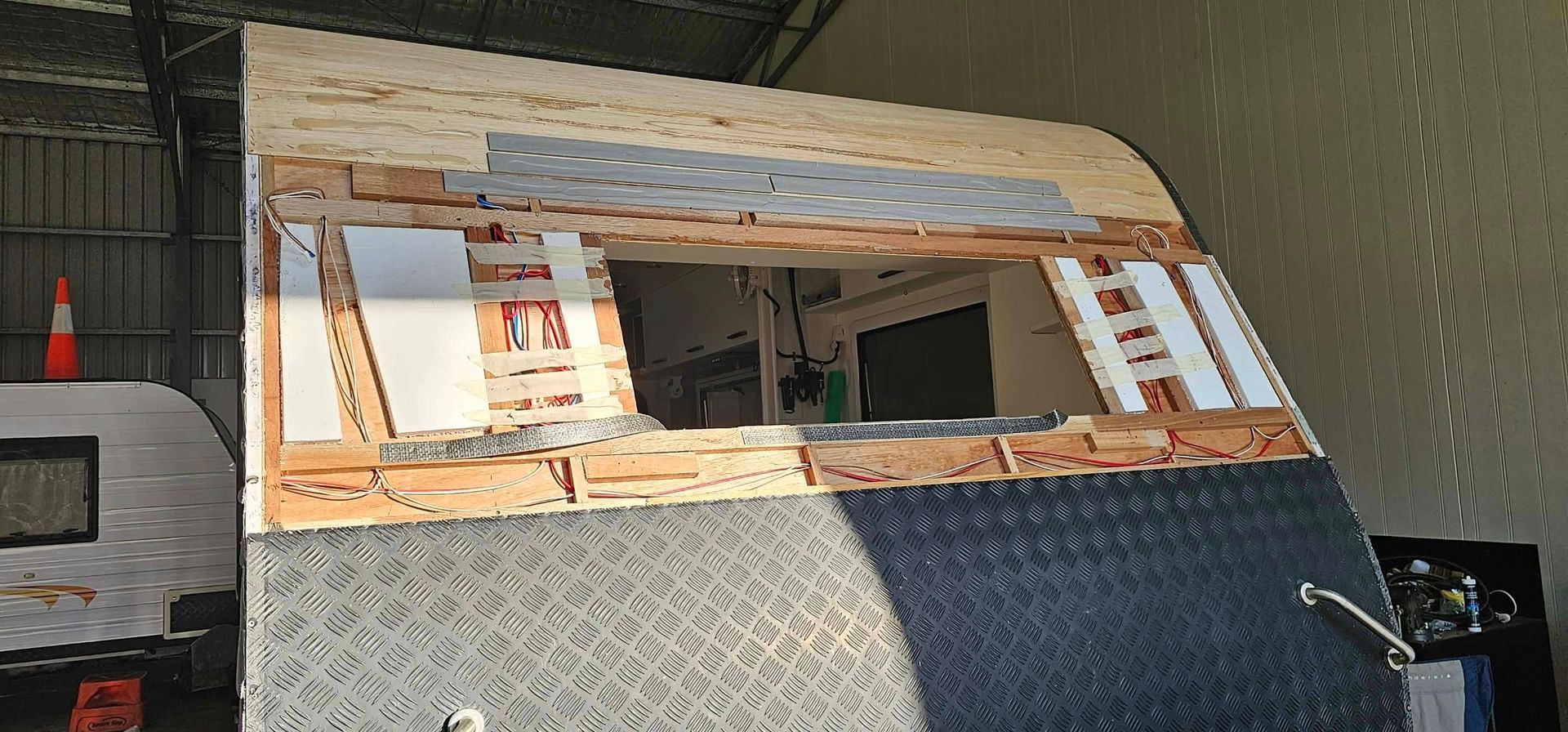 The Front Section of a Travel Trailer Under Repair — Coast to Country Caravan Repairs In Port Macquarie, NSW