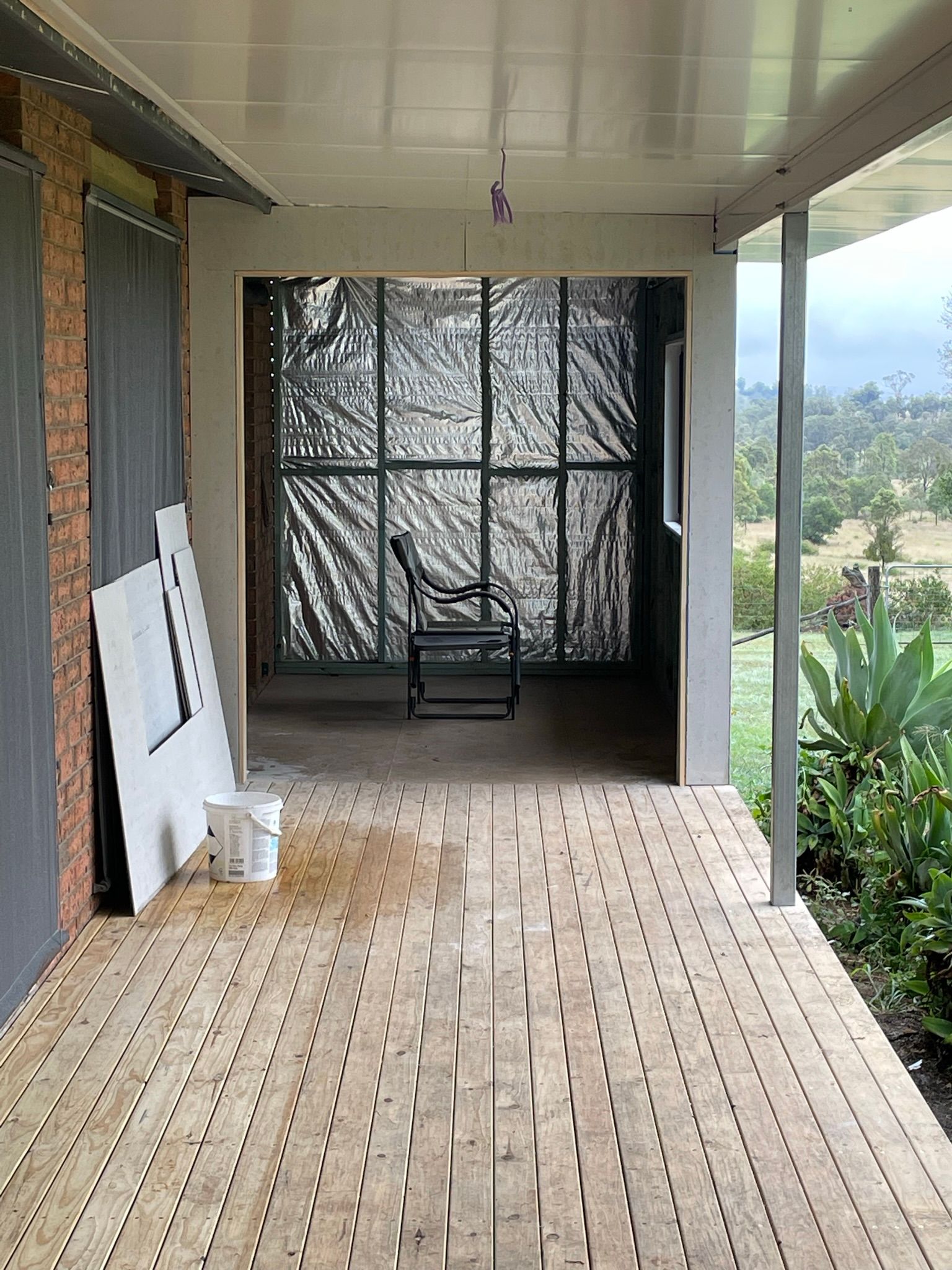 Porch Under Construction, Wood Flooring, Doorway to a Room — Taylormade Constructions & Renovations In Kingaroy, QLD