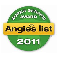 Angie's List Super Service Award 2011 green and yellow badge