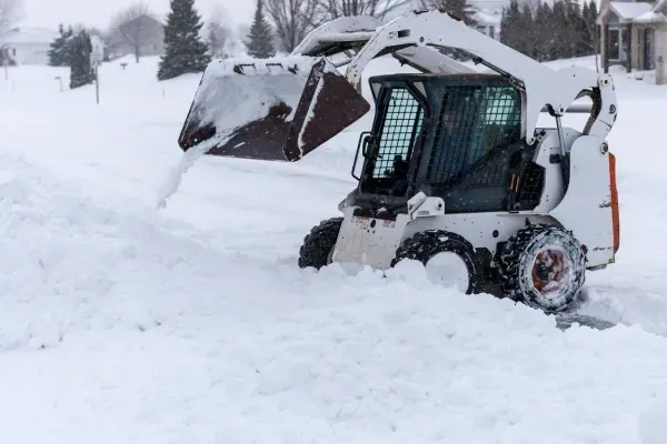 Snow removal from a residential walkway to maintain safe access during winter
