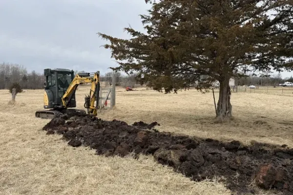 Service line excavation in North Branch, MN installing and exposing utilities with accurate ground work