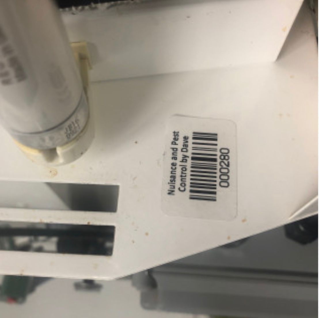 Fly lights with a bar code for scanning and trend analysis by Nuisance and Pest Control by Dave in Kingston, NY.