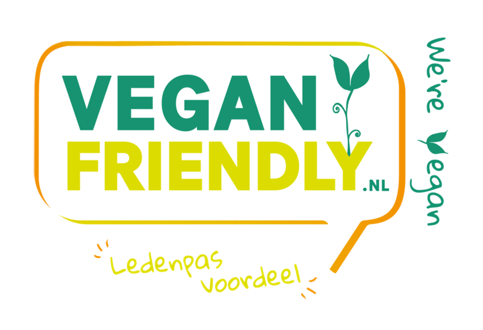 Vegan Friendly label, we're vegan, ledenpasvoordeel