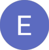 The letter e is in a blue circle on a white background.