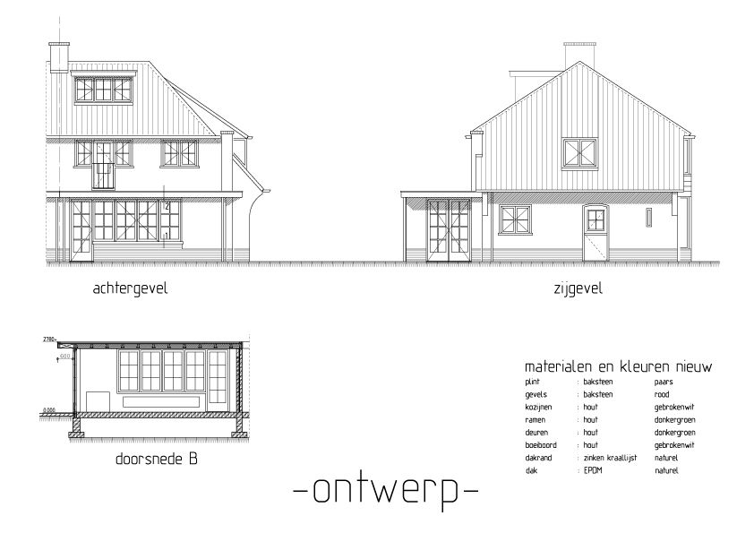 bouwtekening Ruiterweg Laren