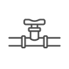 Valve in a pipe, likely for controlling the flow of liquid or gas.