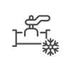 Valve with a snowflake symbol, indicating a cold or refrigeration system.