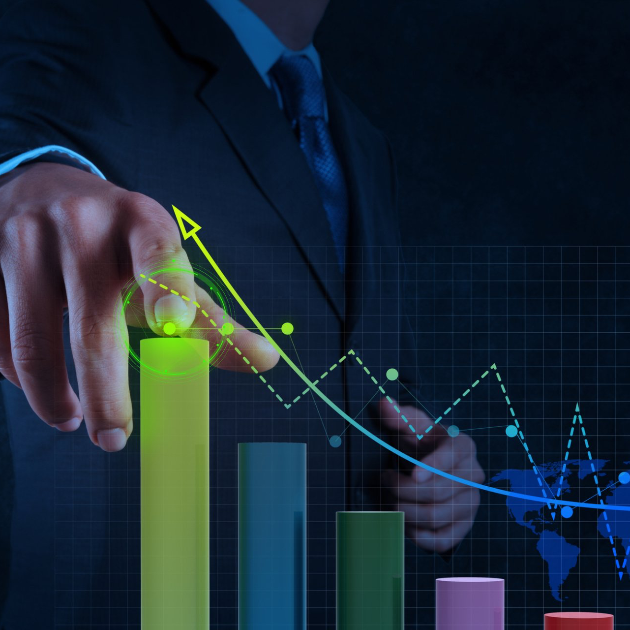 Mans Hand Choosing Investment Option