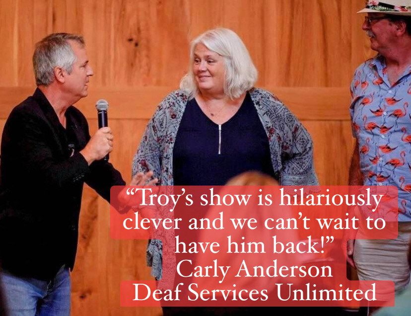 Troy 's show is hilariously clever and we can 't wait to have him back carly anderson deaf services unlimited