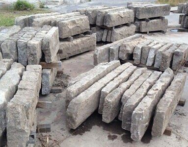 Pile Of Granite Curb Stone