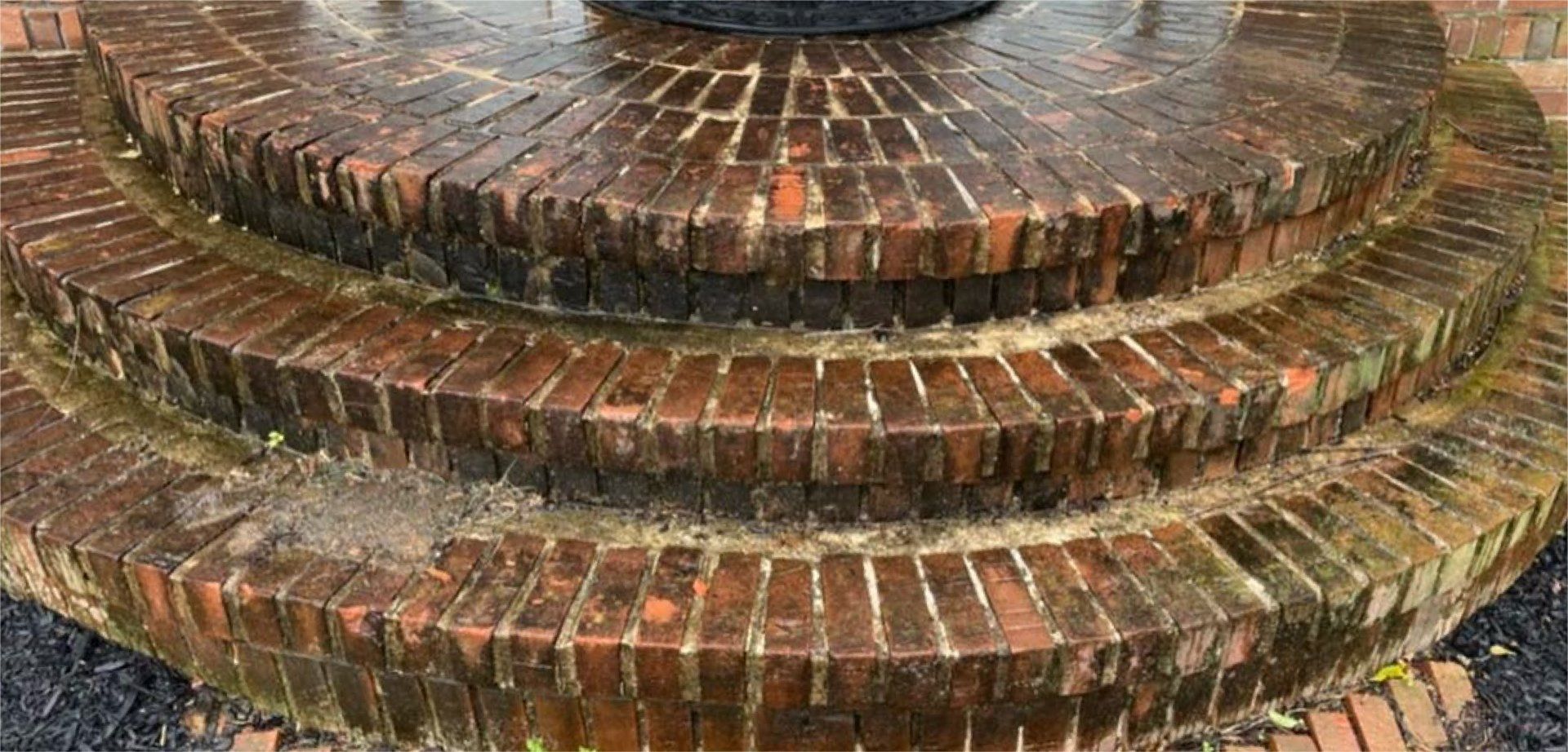 Powerwashing Brick Front step in Maryland & Delaware Before 