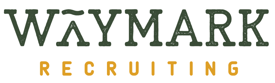 Waymark Recruiting logo with green text and orange “RECRUITING” beneath it