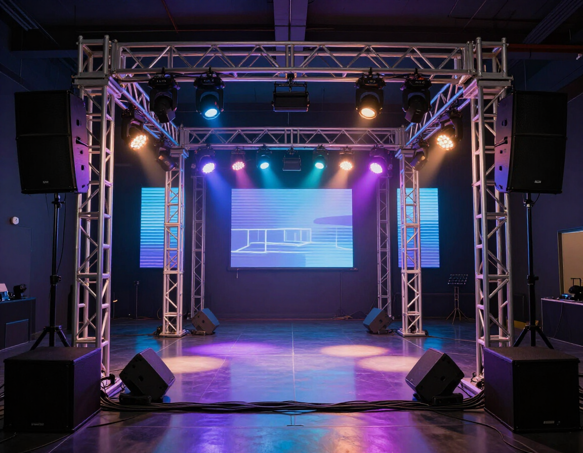 Equipo de sonido y luces instalado
