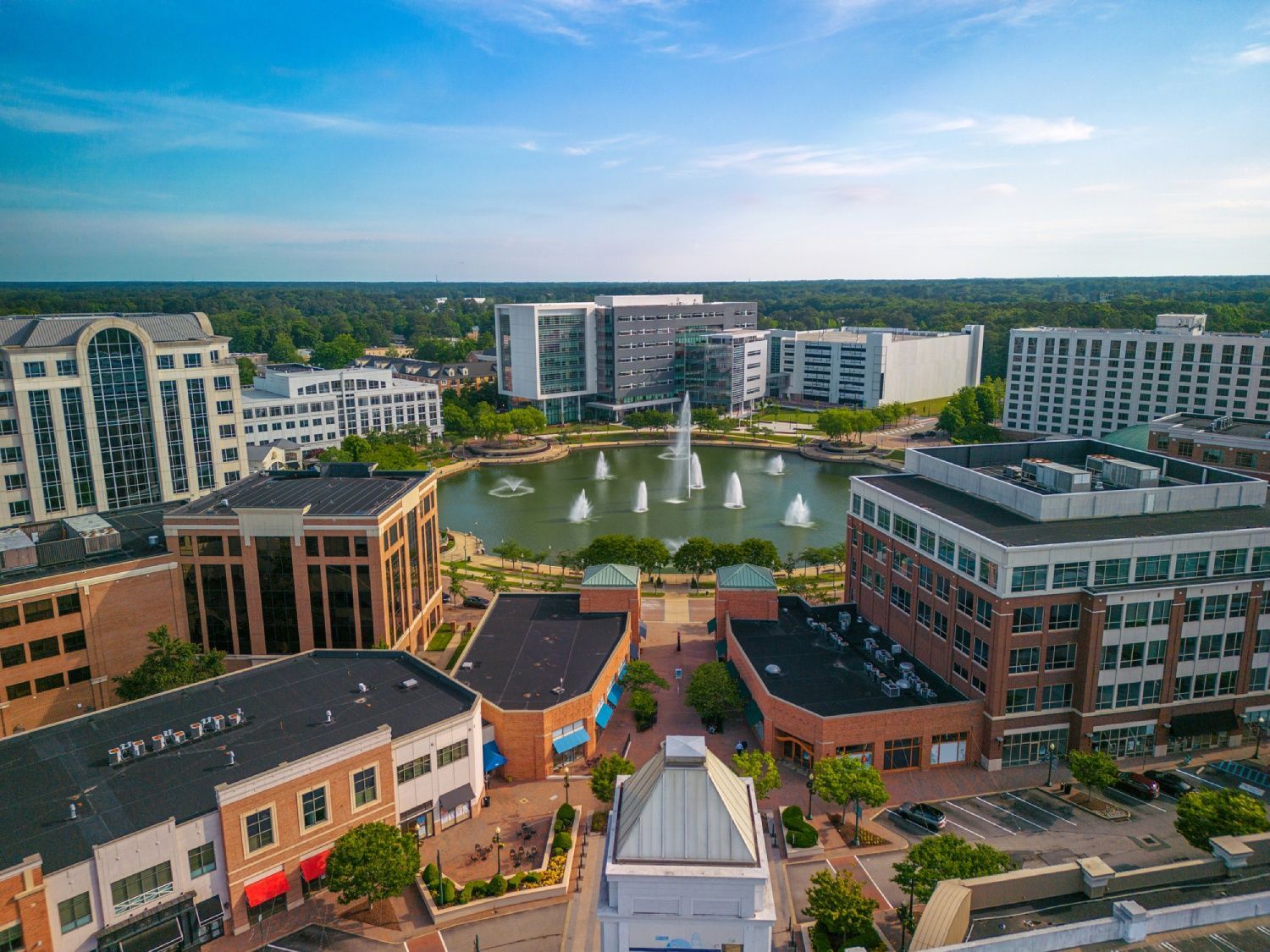 Newport News, Virginia, USA city center from above.
