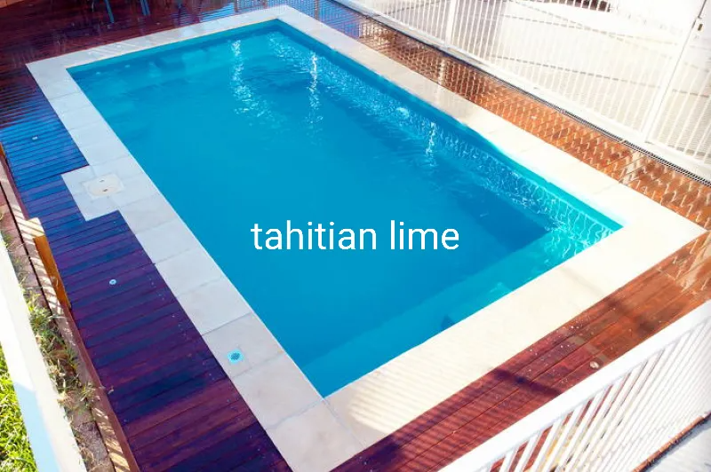 Pool Filled With Bright Blue Water, Surrounded by Tiles and Wood Decking — Newcorp Pools In Moore Creek, NSW