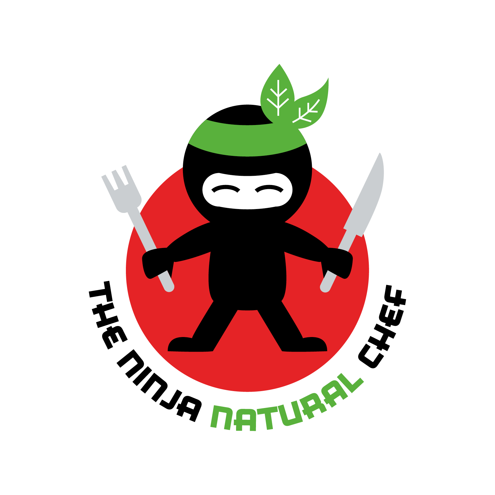 Logo design of a Ninka Holding Knife and Fork