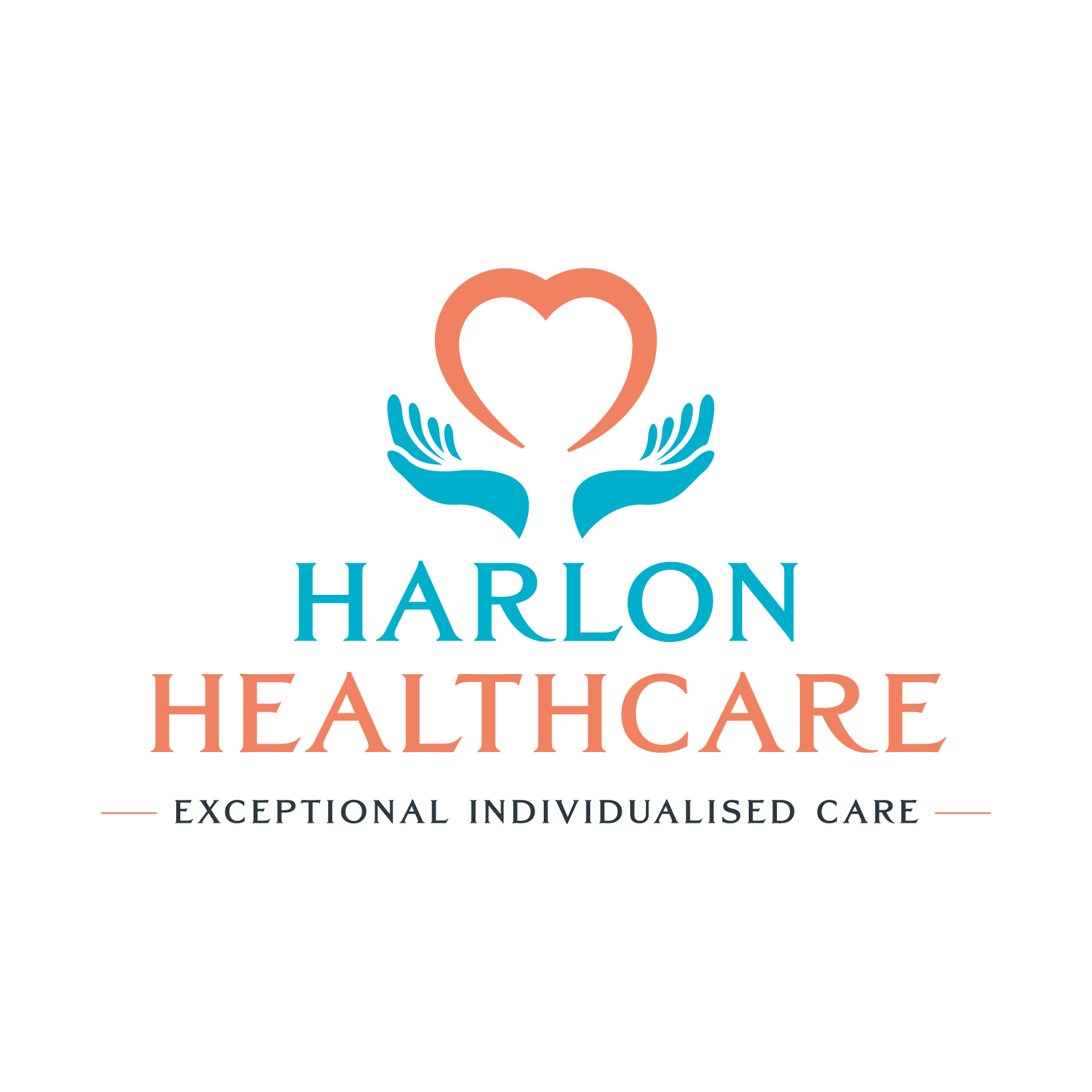 A logo for harlon healthcare , an exceptional individualised care company.