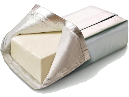 A piece of cream cheese