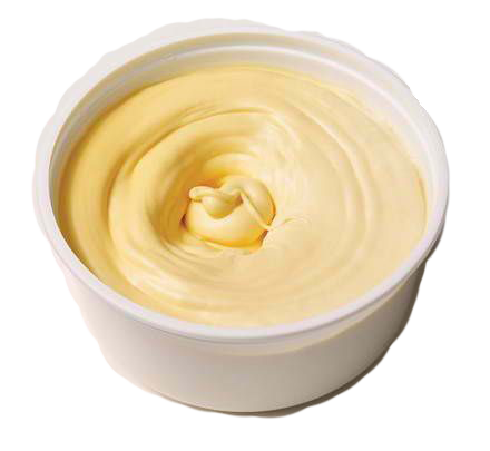 A white bowl filled with margarine