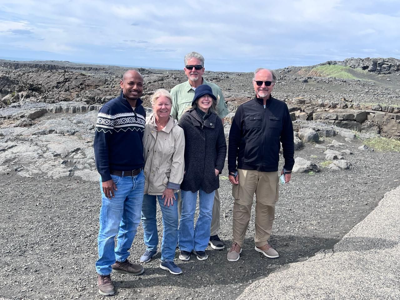 California travelers celebrating a birthday on a private Reykjanes peninsula shore excursion.