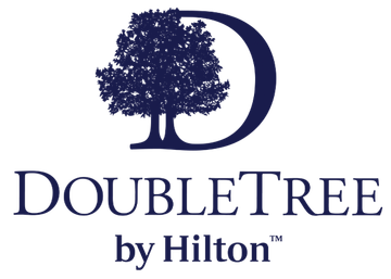 Dark blue DoubleTree by Hilton logo featuring a stylized tree integrated into the letter D.