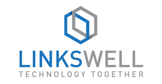 Company logo for LINKSWELL featuring a blue and grey hexagon icon above the company name and the slogan TECHNOLOGY TOGETHER.