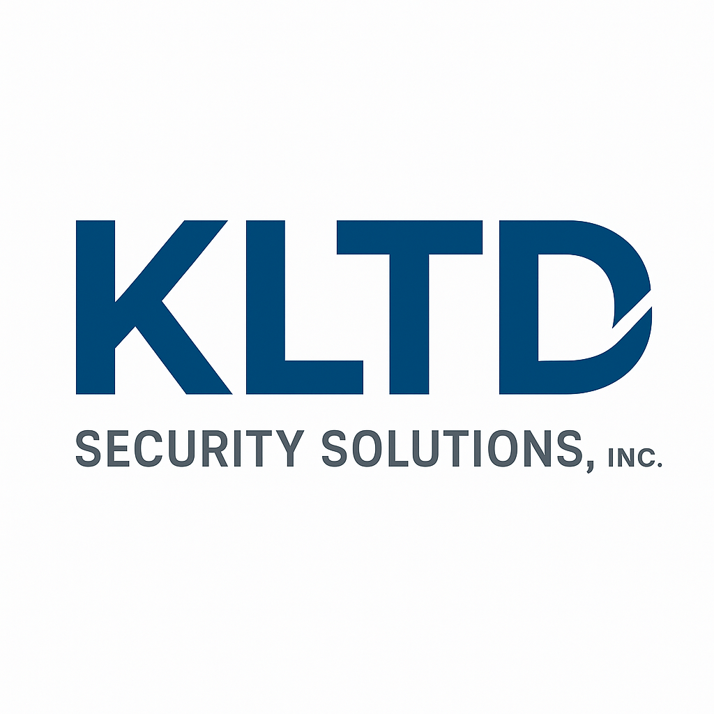 Blue text: KLTD, below: SECURITY SOLUTIONS, INC.