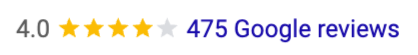4.0 Google star rating