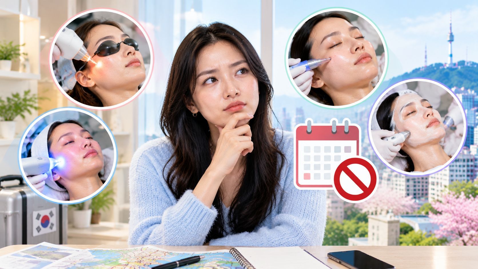 Woman planning which Seoul skin treatments should not be done on the same day