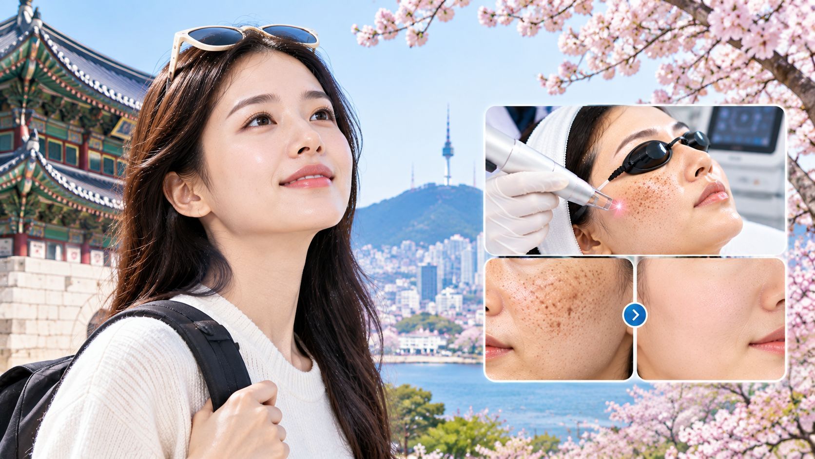 Korean laser treatment for years of sun damage during a Seoul trip
