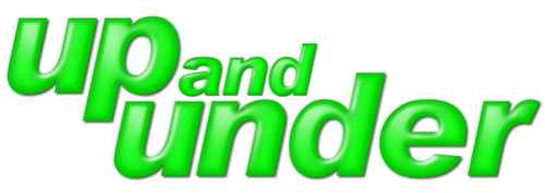 Logo gwyrdd i fyny ac oddi tano ar gefndir gwyn