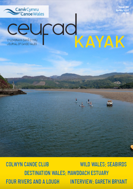 Clawr cylchgrawn o'r enw ceufad kayak