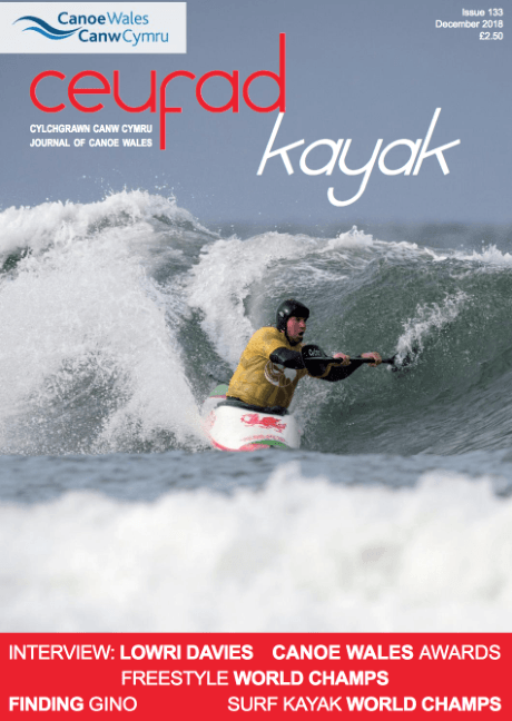 Clawr cylchgrawn o'r enw ceurad kayak