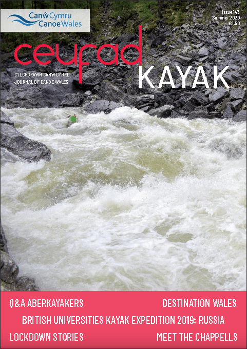Clawr cylchgrawn o'r enw ceupad kayak