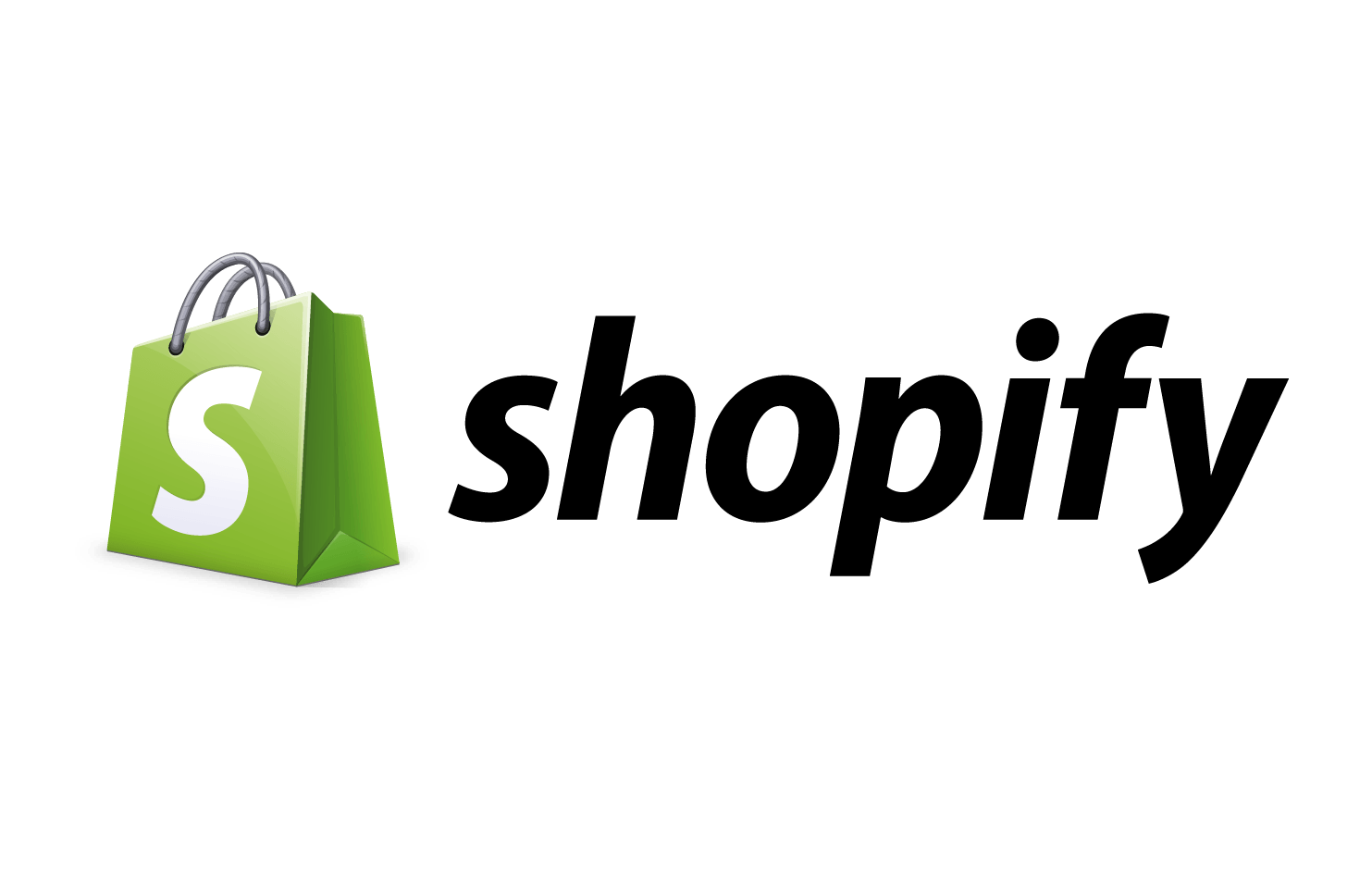 The logo for shopify is a green shopping bag with a white s on it.