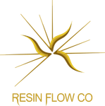 Gold abstract starburst logo above the words &ldquo;RESIN FLOW CO&rdquo;