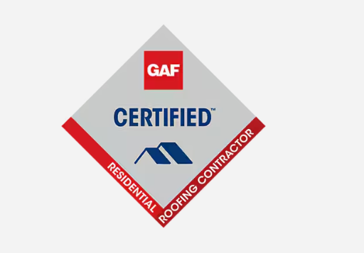 A logo for a certified residential roofing contractor