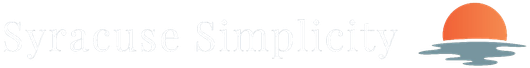 Logo with text "Strategic Simplicity" and a stylized orange sun over blue water.