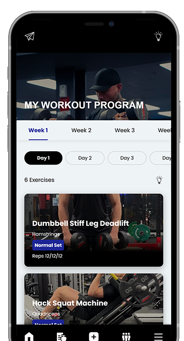 A screenshot of a workout program on a cell phone.