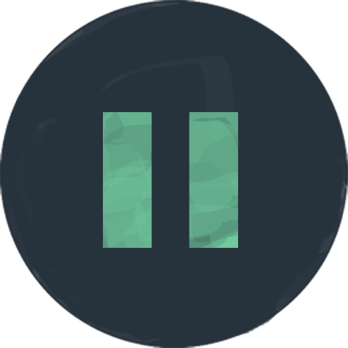 Green icon of a pause sign to represent stuttering
