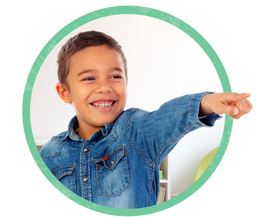 kid pointing with his finger