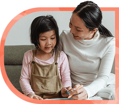 specialist on a learning/speech session with child
