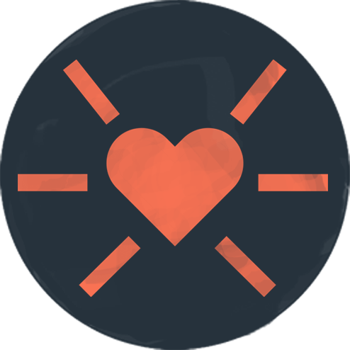 Red heart icon for care
