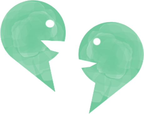 Green speech bubbles with happy faces