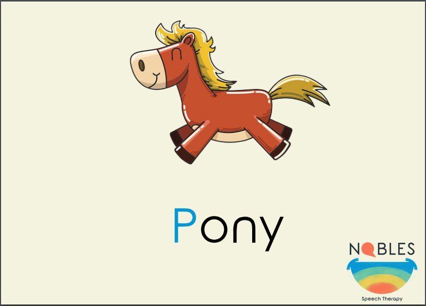 a flashcard with a photo of a happy horse