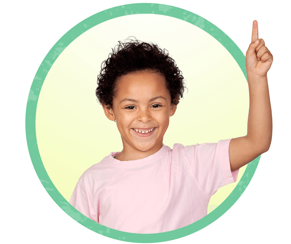 happy child asking to speak