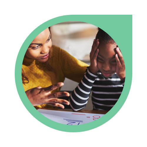 mom helping daughter with communication problem